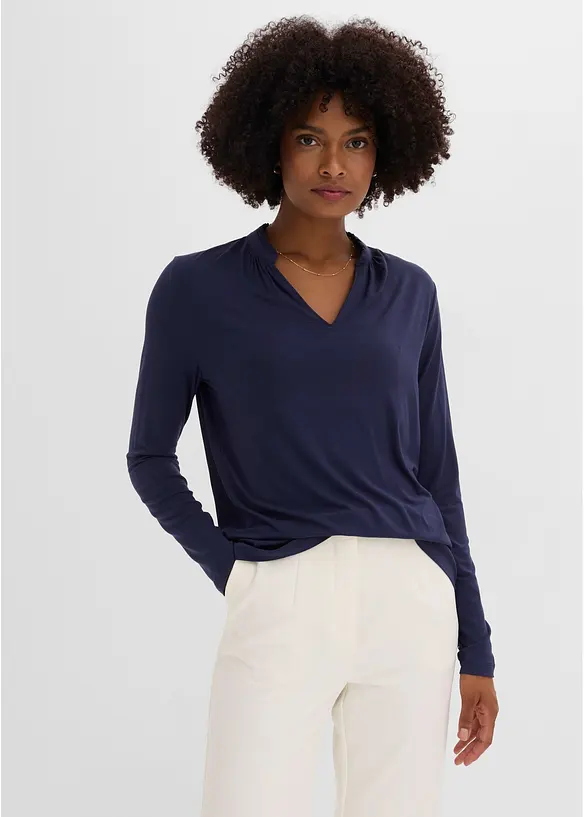 Maglia con colletto dritto, bonprix
