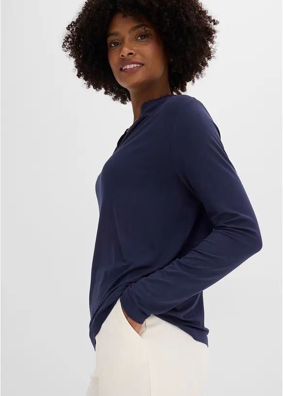 Maglia con colletto dritto, bonprix