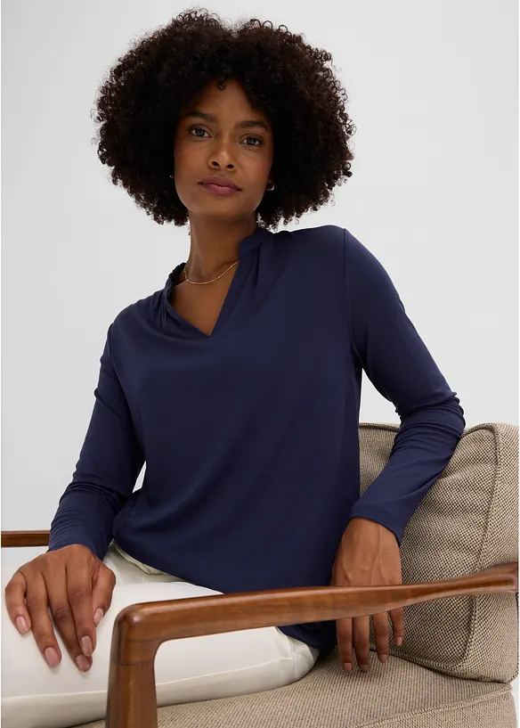 Maglia con colletto dritto, bonprix