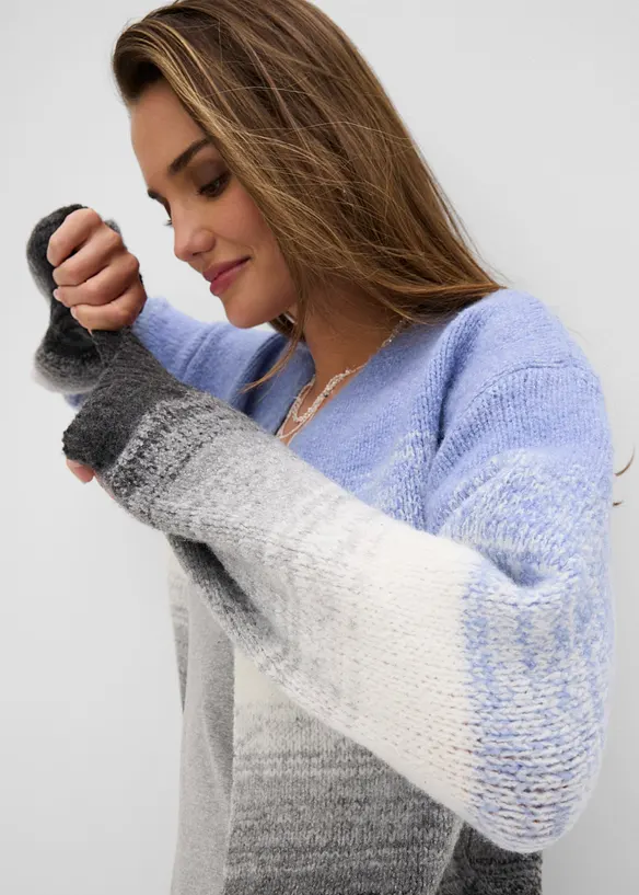 Cardigan in morbido filato grosso misto lana, bonprix