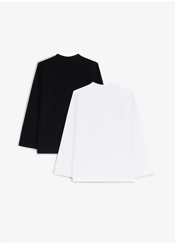 Maglia a maniche lunghe in misto cotone biologico elasticizzato (pacco da 2), bonprix