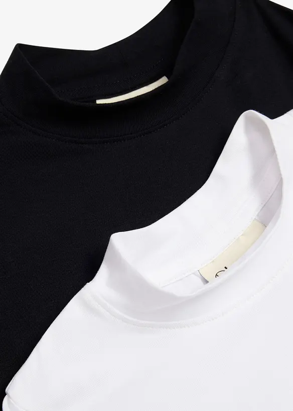 Maglia a maniche lunghe in misto cotone biologico elasticizzato (pacco da 2), bonprix
