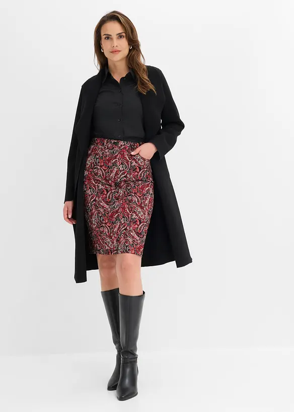 Gonna in misto cotone elasticizzato, bonprix