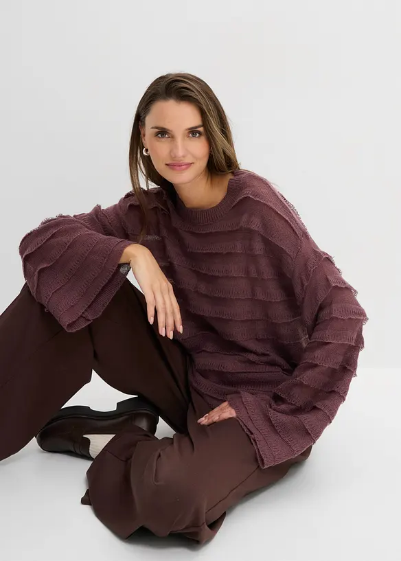Maglione oversize semitrasperente, bonprix
