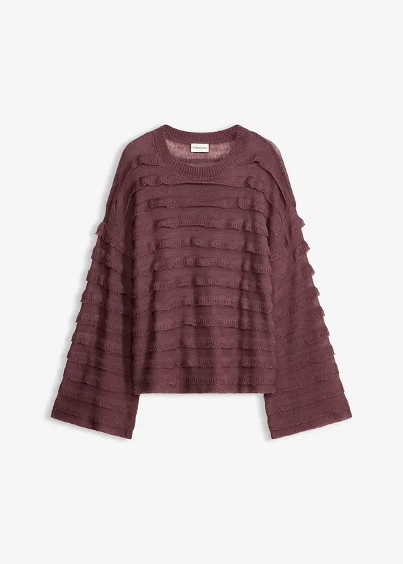 Maglione oversize semitrasperente, bonprix