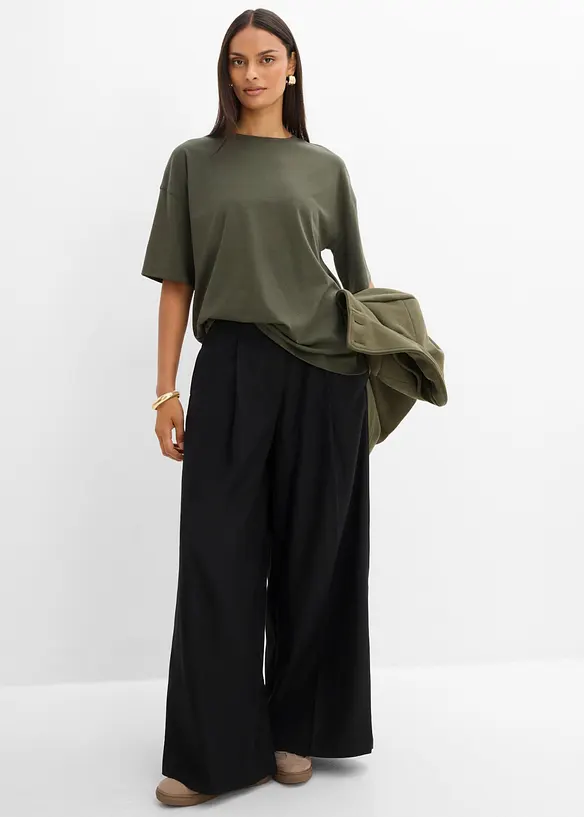 T-shirt ampia in misto cotone, bonprix