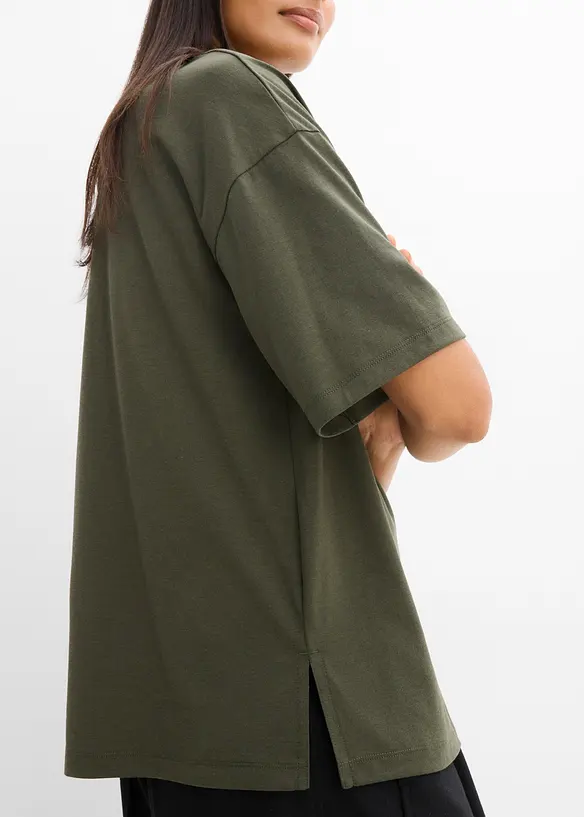 T-shirt ampia in misto cotone, bonprix