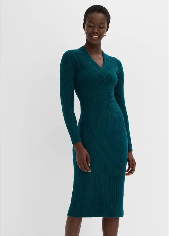 Abito in maglia misto lana, bonprix