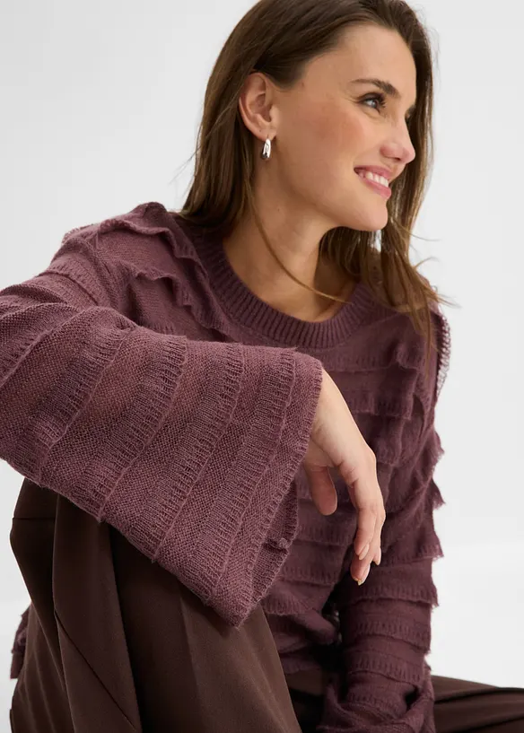 Maglione oversize semitrasperente, bonprix