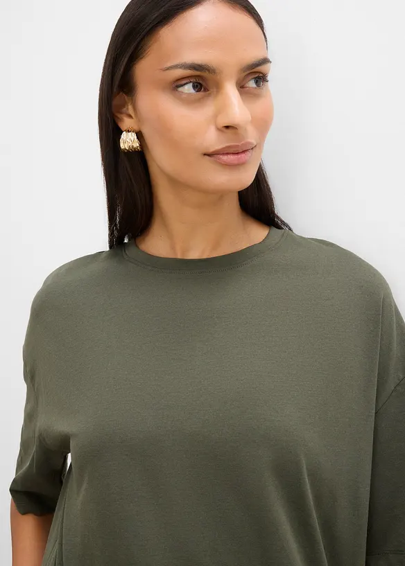 T-shirt ampia in misto cotone, bonprix