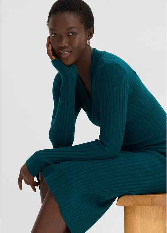 Abito in maglia misto lana, bonprix