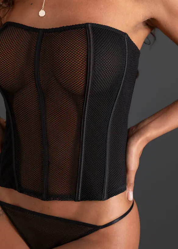 Corsetto e perizoma in rete (set 2 pezzi), bonprix