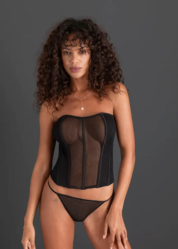 Corsetto e perizoma in rete (set 2 pezzi), bonprix