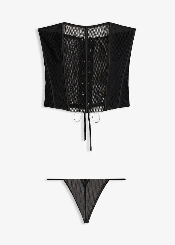 Corsetto e perizoma in rete (set 2 pezzi), bonprix