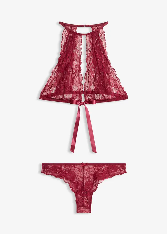 Reggiseno bustier e slip ouvert (set 2 pezzi), bonprix