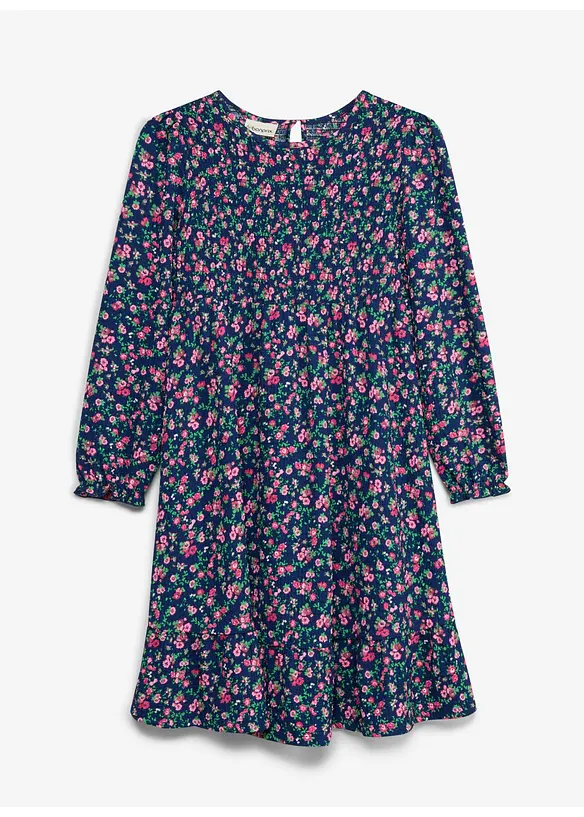 Abito di jersey crinkle operato, bonprix