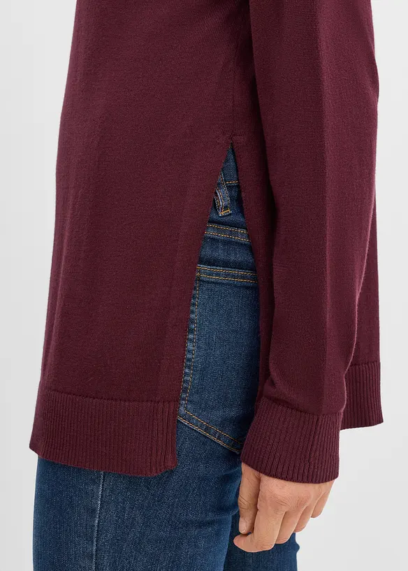 Maglione pr&eacute;maman in morbido cotone biologico con spacchi per l'allattamento, bonprix