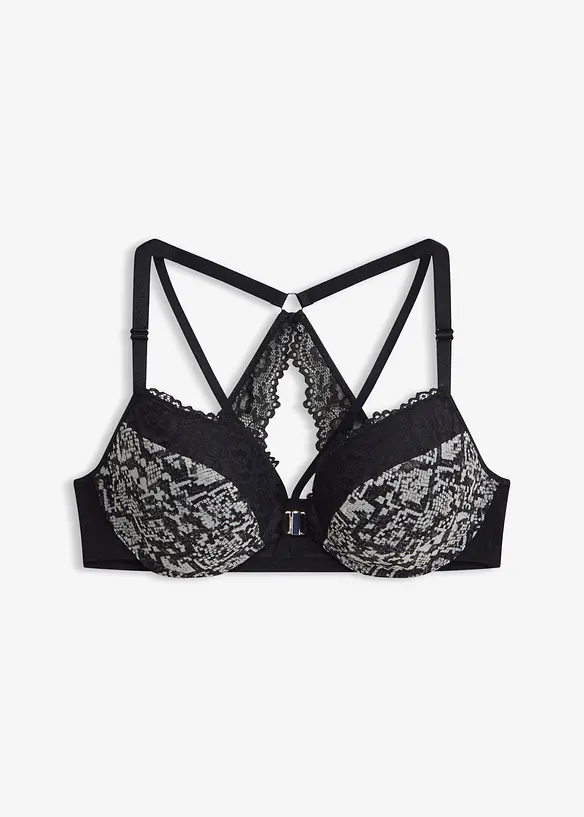 Reggiseno pitonato con coppe preformate e chiusura anteriore, bonprix