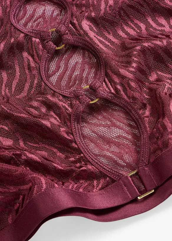 Reggiseno e slip ouvert con accessori dorati (set 2 pezzi), bonprix