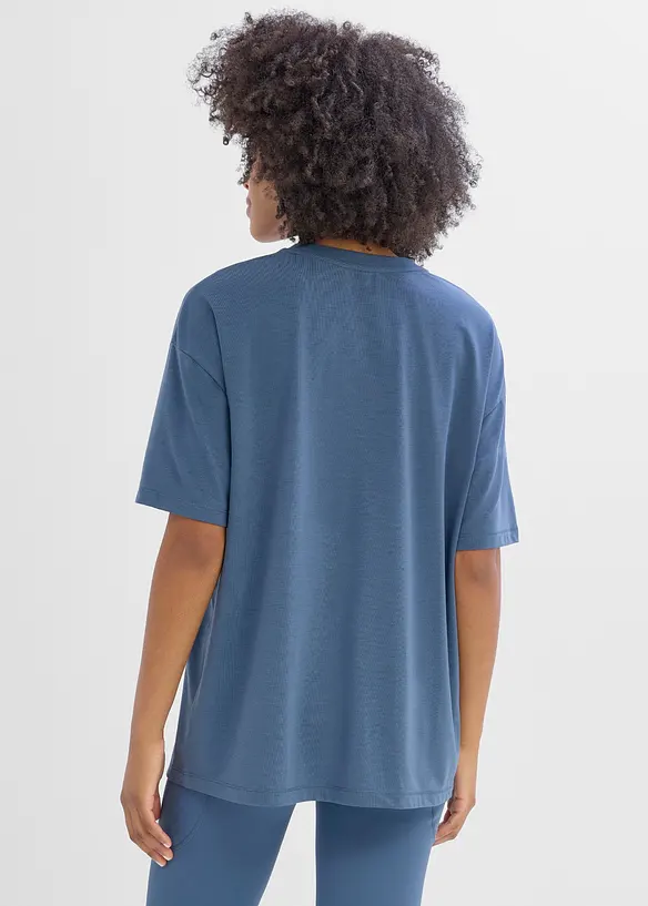 T-shirt per sport oversize con cotone, ad asciugatura rapida, bonprix
