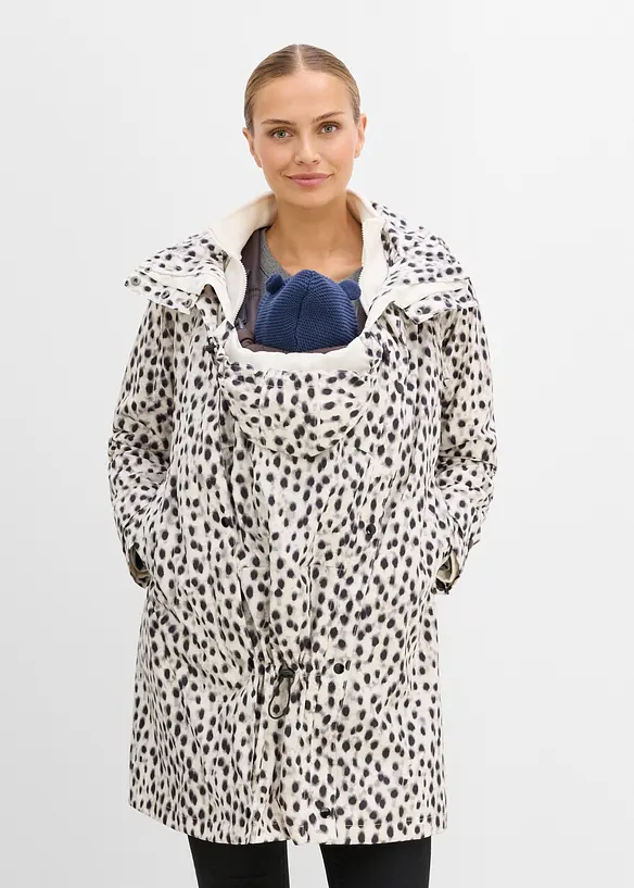 Cappotto pr&eacute;maman e porta beb&egrave; 6 in 1 resistente alle intemperie, con inserto babywearing e giacca in pile rimovibile (set da 4 pezzi)., bonprix