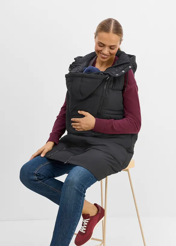 Gilet pr&eacute;maman lungo 3 in 1 con inserto babywearing (set 2 pezzi), bonprix