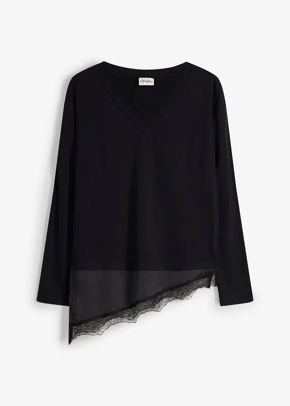 Maglia pr&eacute;maman / da allattamento 2 in 1 con pizzo, bonprix