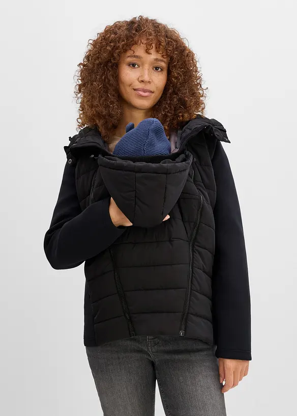 Giacca pr&eacute;maman trapuntata 3 in 1 con inserto babywearing (set 3 pezzi), bonprix