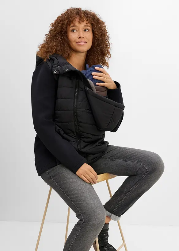 Giacca pr&eacute;maman trapuntata 3 in 1 con inserto babywearing (set 3 pezzi), bonprix