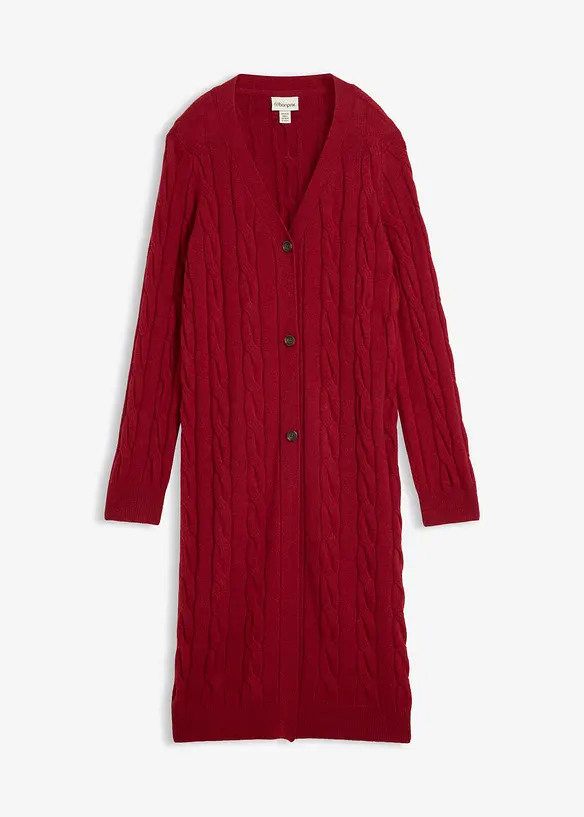 Cardigan lungo in misto lana morbido, bonprix