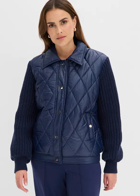 Bomber trapuntato con maniche in maglia, bonprix