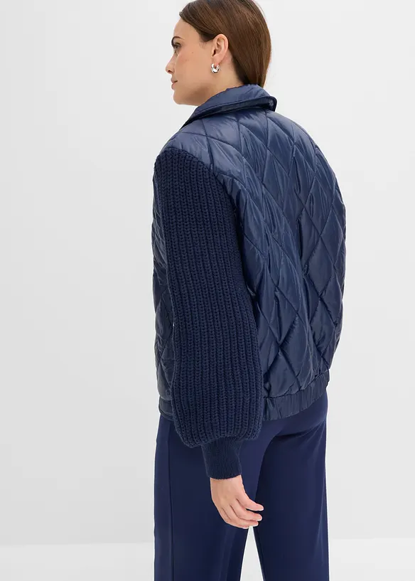 Bomber trapuntato con maniche in maglia, bonprix