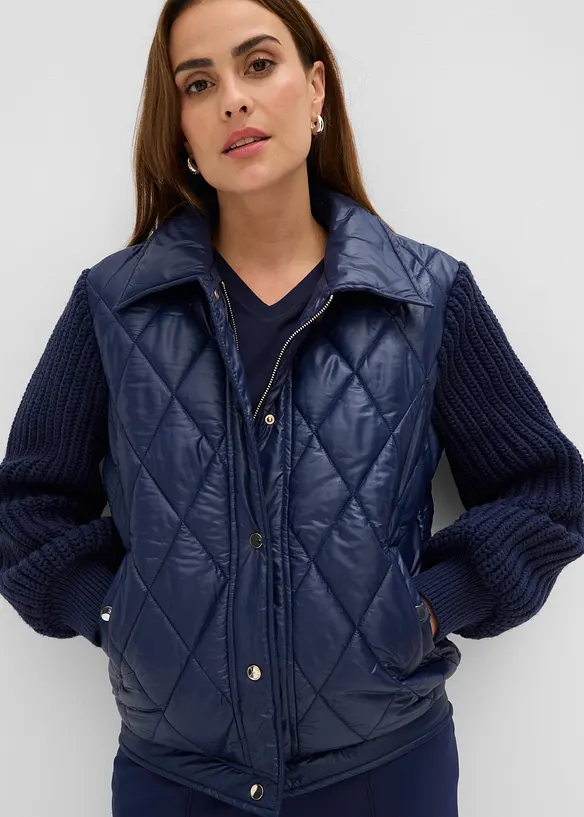 Bomber trapuntato con maniche in maglia, bonprix