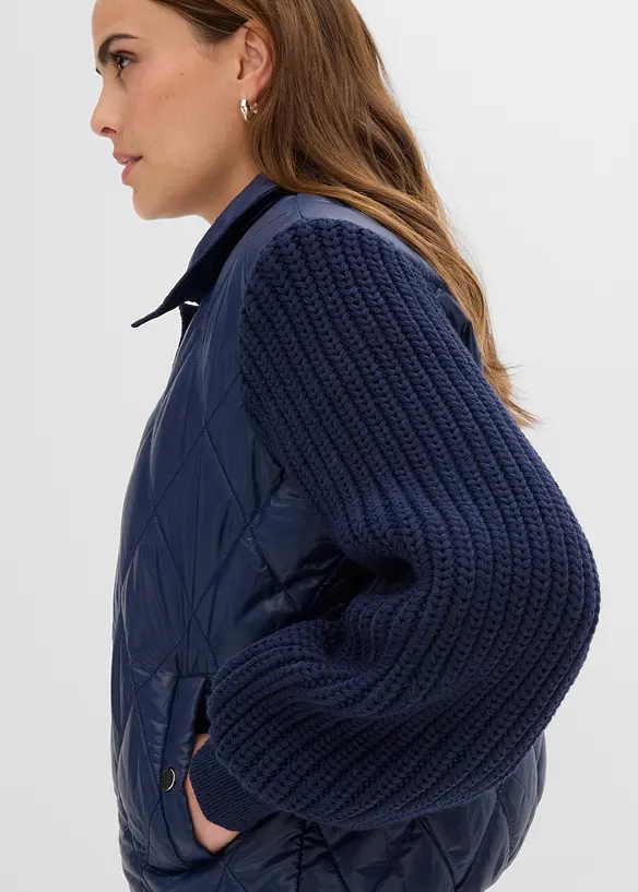 Bomber trapuntato con maniche in maglia, bonprix