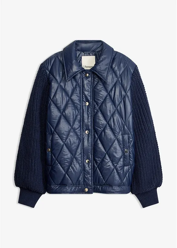 Bomber trapuntato con maniche in maglia, bonprix