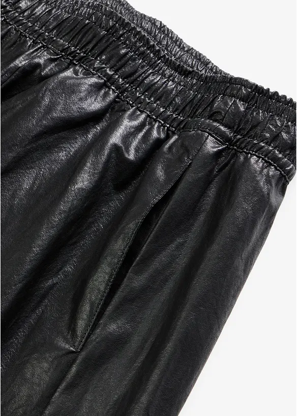 Gonna in similpelle con elastico in vita, bonprix