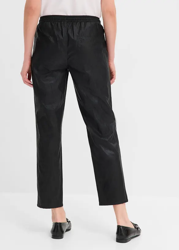 Pantaloni in similpelle con elastico in vita, bonprix