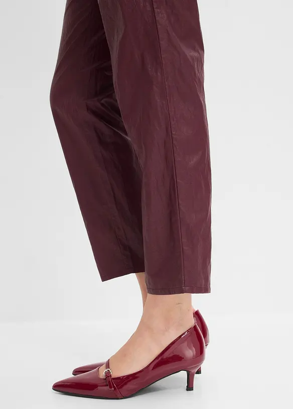 Pantaloni in similpelle con elastico in vita, bonprix