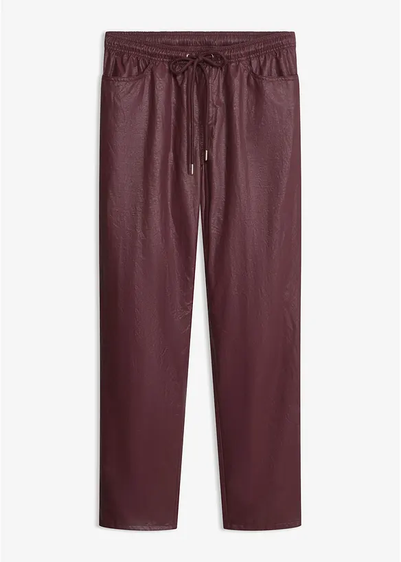 Pantaloni in similpelle con elastico in vita, bonprix
