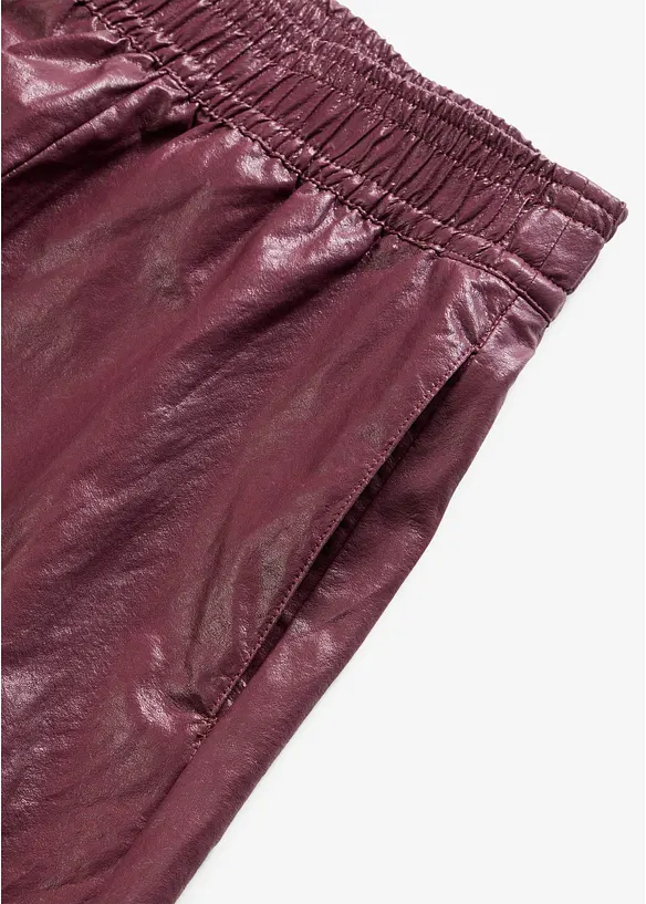 Gonna in similpelle con elastico in vita, bonprix