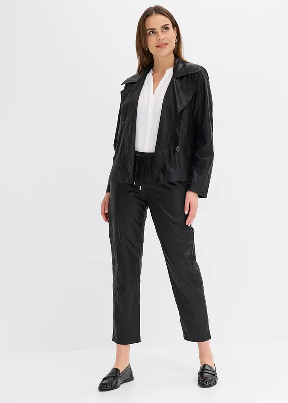Pantaloni in similpelle con elastico in vita, bonprix