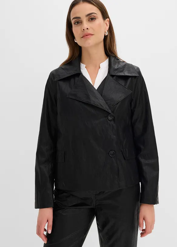 Giacca in similpelle effetto crinkle, bonprix