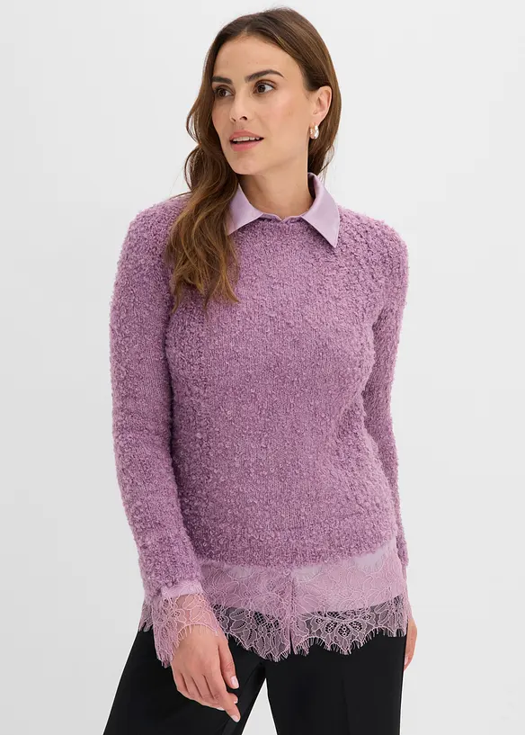 Maglione con inserto a camicia, bonprix