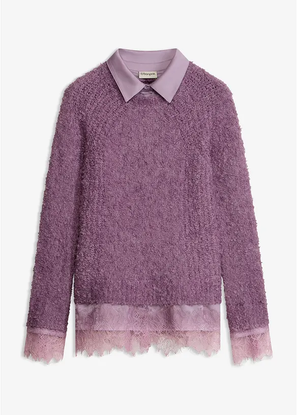 Maglione con inserto a camicia, bonprix