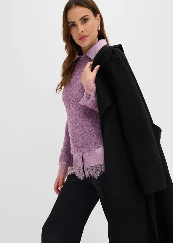 Maglione con inserto a camicia, bonprix