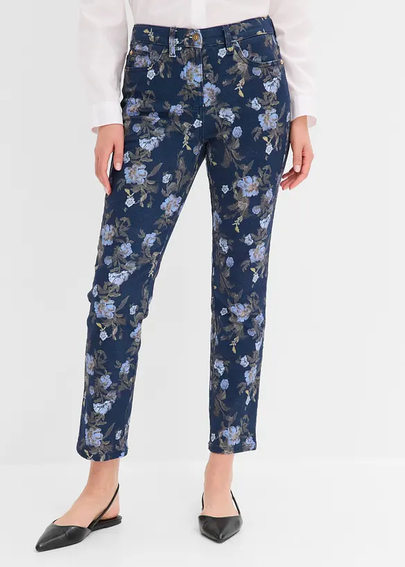 Pantaloni in twill con fantasia a fiori, bonprix