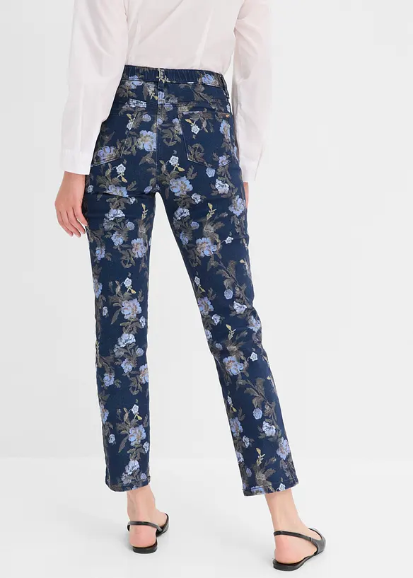 Pantaloni in twill con fantasia a fiori, bonprix