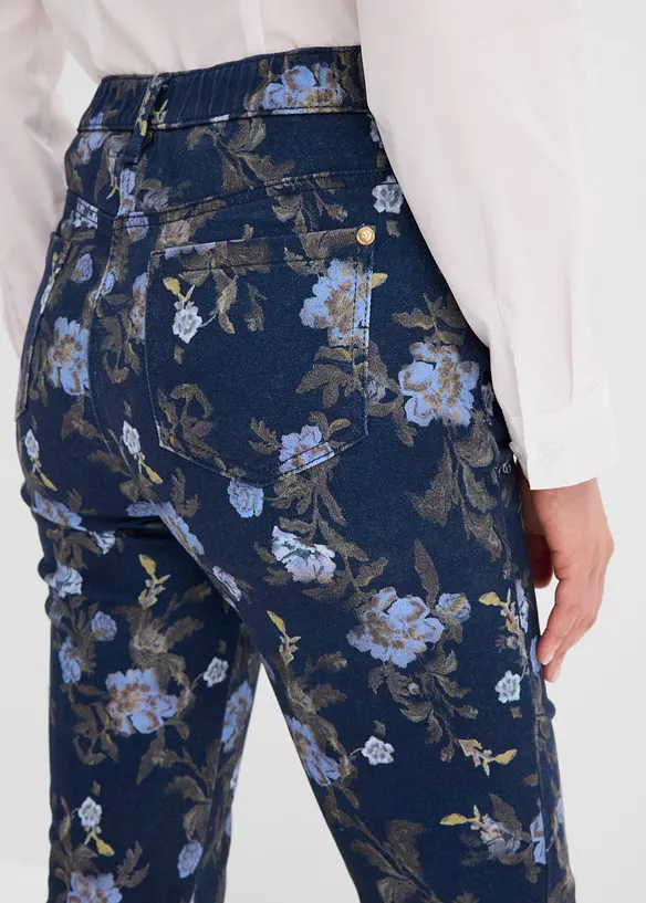 Pantaloni in twill con fantasia a fiori, bonprix