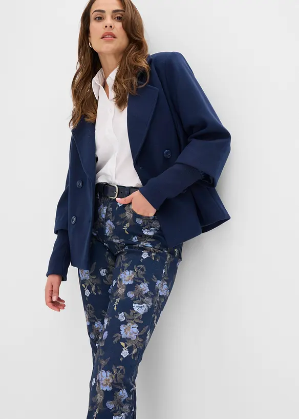 Pantaloni in twill con fantasia a fiori, bonprix