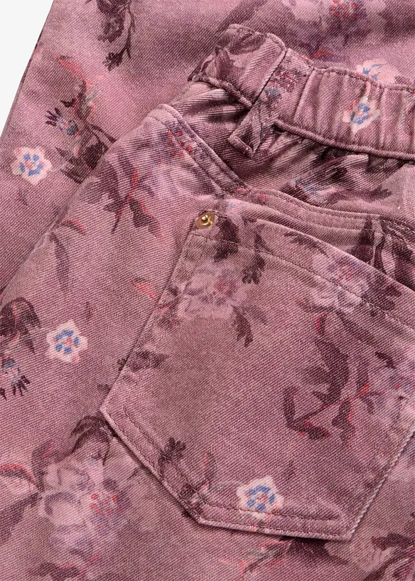 Pantaloni in twill con fantasia a fiori, bonprix